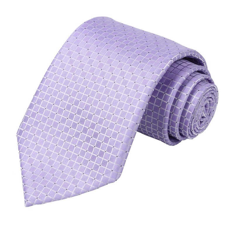 KissTies Purple Tie Lilac Lavender Necktie Wedding Party Ties For Men - Image 1